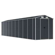 (anthracite, 191 x 810 x 198 cm) vidaXL Garden Shed Outdoor Storage Shed Patio Yard Tool Shed Galvanised Steel