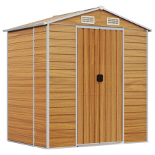 vidaXL Gerätehaus Hellbraun 191x130x198 cm Verzinkter Stahl