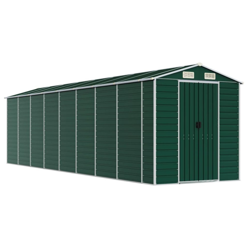 Vidaxl (Green, 191 X 725 X 198 Cm) Garden Shed Outdoor Storage Shed Patio Yard Tool Shed Galvanised Steel