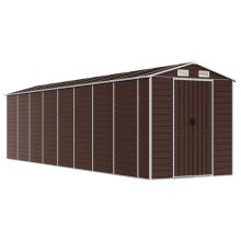 (brown, 191 x 725 x 198 cm) vidaXL Garden Shed Outdoor Storage Shed Patio Yard Tool Shed Galvanised Steel
