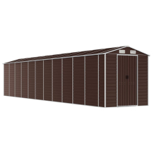 (brown, 191 x 980 x 198 cm) vidaXL Garden Shed Outdoor Storage Shed Patio Yard Tool Shed Galvanised Steel