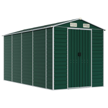 (green, 191 x 385 x 198 cm) vidaXL Garden Shed Outdoor Storage Shed Patio Yard Tool Shed Galvanised Steel
