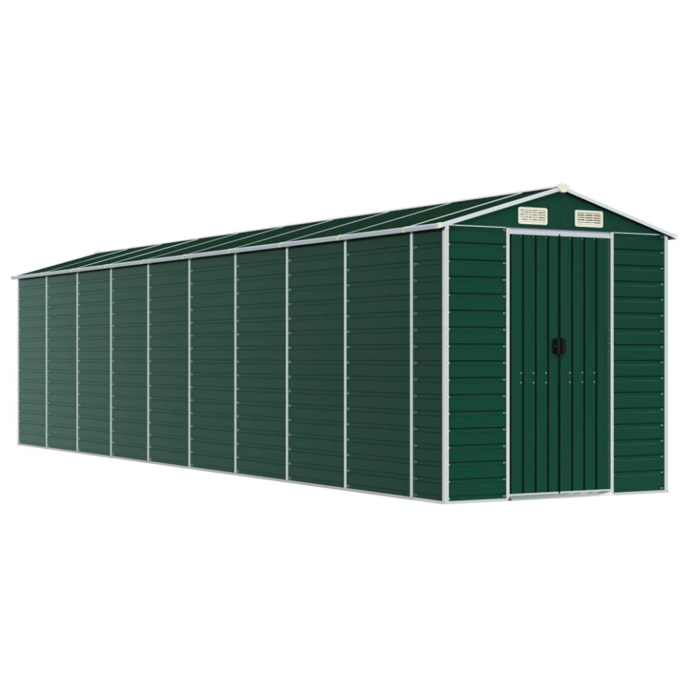 (green, 191 x 810 x 198 cm) vidaXL Garden Shed Outdoor Storage Shed Lawn Tool Shed Green Galvanised Steel