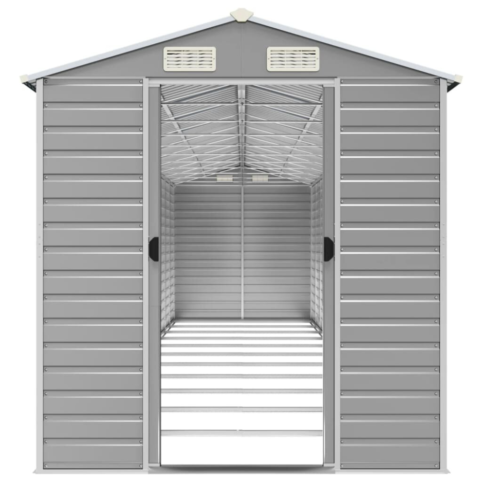 (light grey, 191 X 980 X 198 cm) vidaXL Garden Shed Outdoor Storage Shed Patio Yard Tool Shed Galvanised Steel