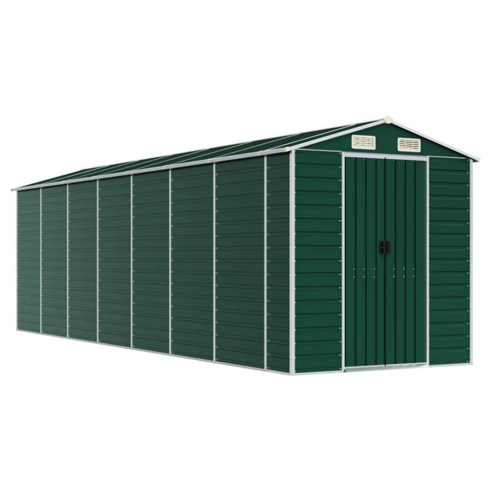 (green, 191 x 640 x 198 cm) vidaXL Garden Shed Outdoor Storage Shed Lawn Tool Shed Green Galvanised Steel