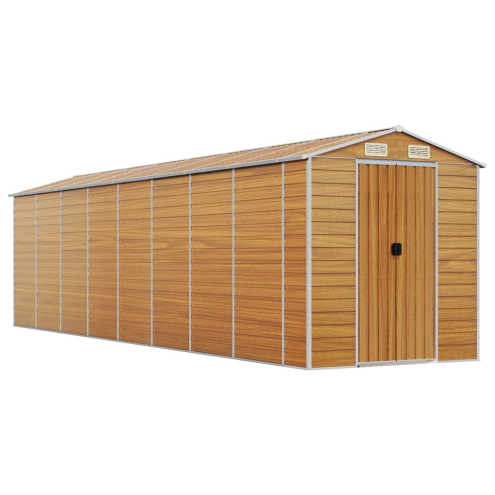 Vidaxl (Light Brown, 191 X 725 X 198 Cm) Garden Shed Outdoor Storage Shed Patio Yard Tool Shed Galvanised Steel