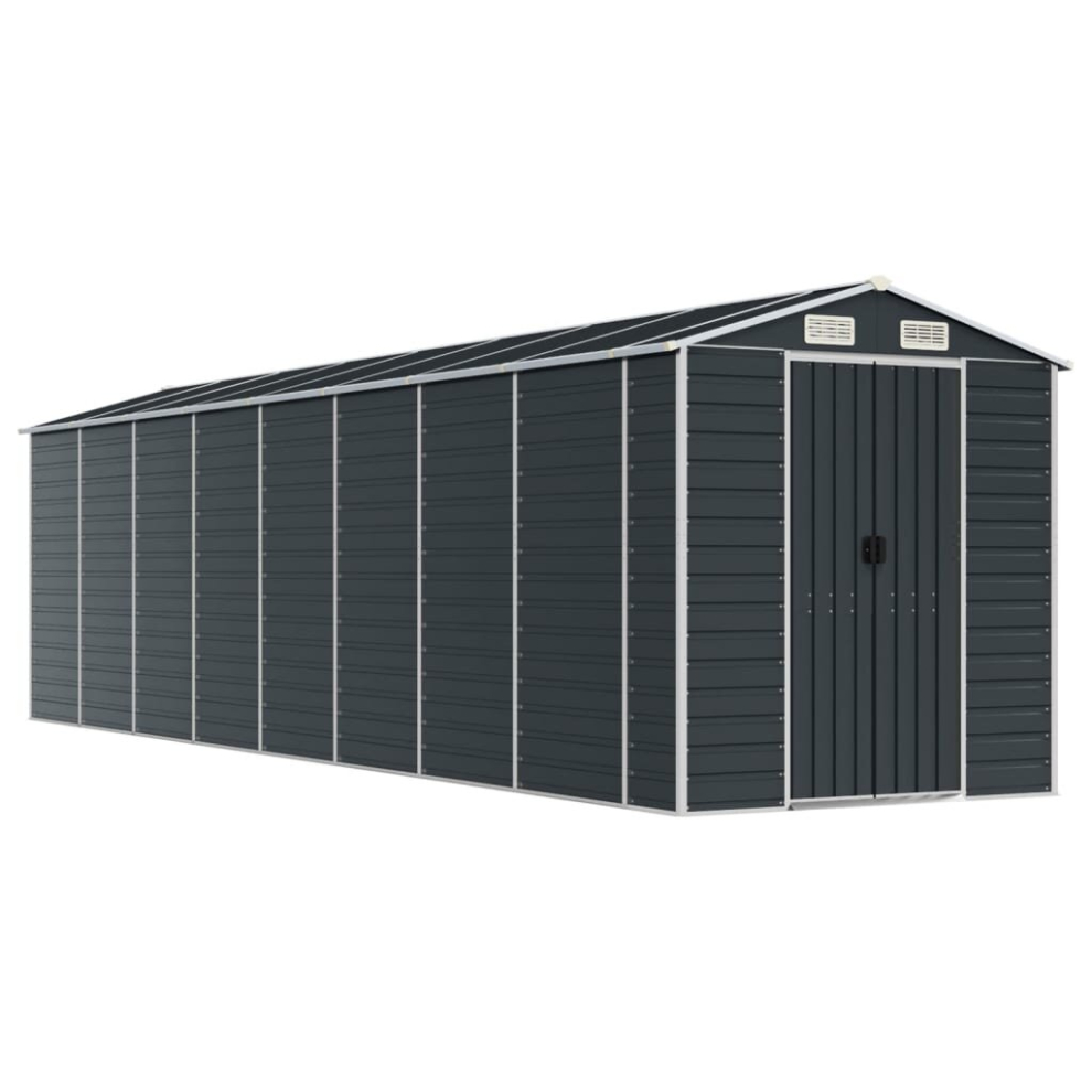 Vidaxl (Anthracite, 191 X 725 X 198 Cm) Garden Shed Outdoor Storage Shed Patio Yard Tool Shed Galvanised Steel