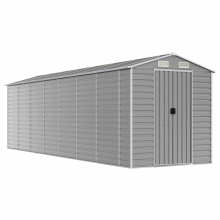 (light grey, 191 x 640 x 198 cm) vidaXL Garden Shed Outdoor Storage Shed Patio Yard Tool Shed Galvanised Steel