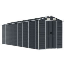 (anthracite, 191 x 640 x 198 cm) vidaXL Garden Shed Outdoor Storage Shed Patio Yard Tool Shed Galvanised Steel
