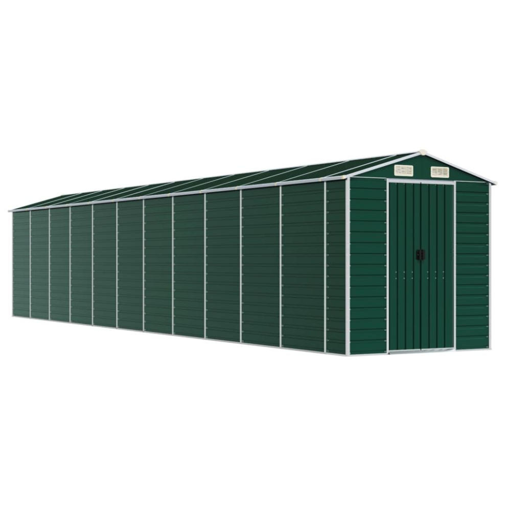 Vidaxl (Green, 191 X 980 X 198 Cm) Garden Shed Outdoor Storage Shed Patio Yard Tool Shed Galvanised Steel