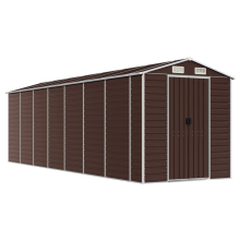 (brown, 191 x 640 x 198 cm) vidaXL Garden Shed Outdoor Storage Shed Patio Yard Tool Shed Galvanised Steel