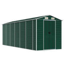 (green, 191 x 555 x 198 cm) vidaXL Garden Shed Outdoor Storage Shed Patio Yard Tool Shed Galvanised Steel