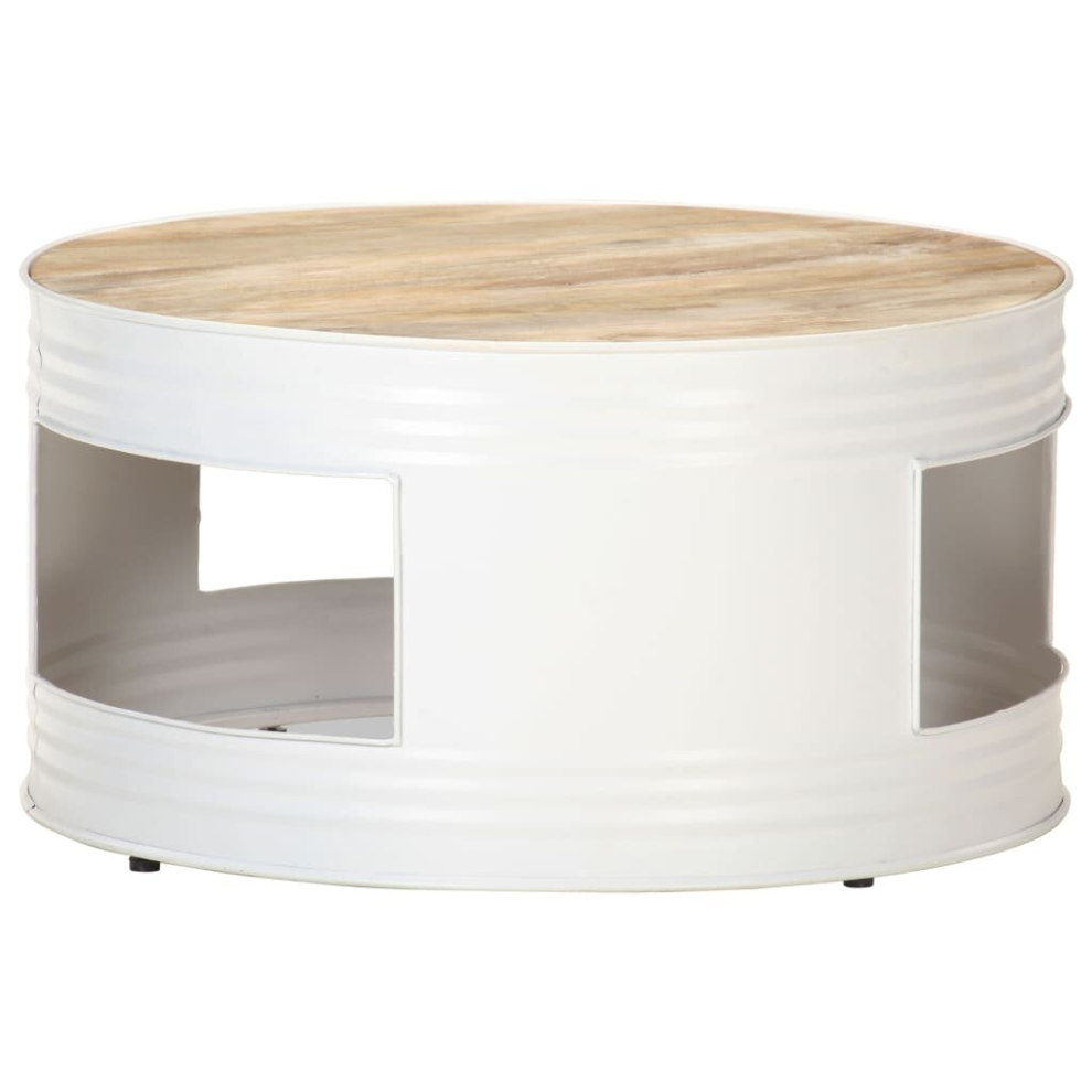 Vidaxl (White) Solid Rough Mango Wood Coffee Table Wooden Accent Table Multi Colours