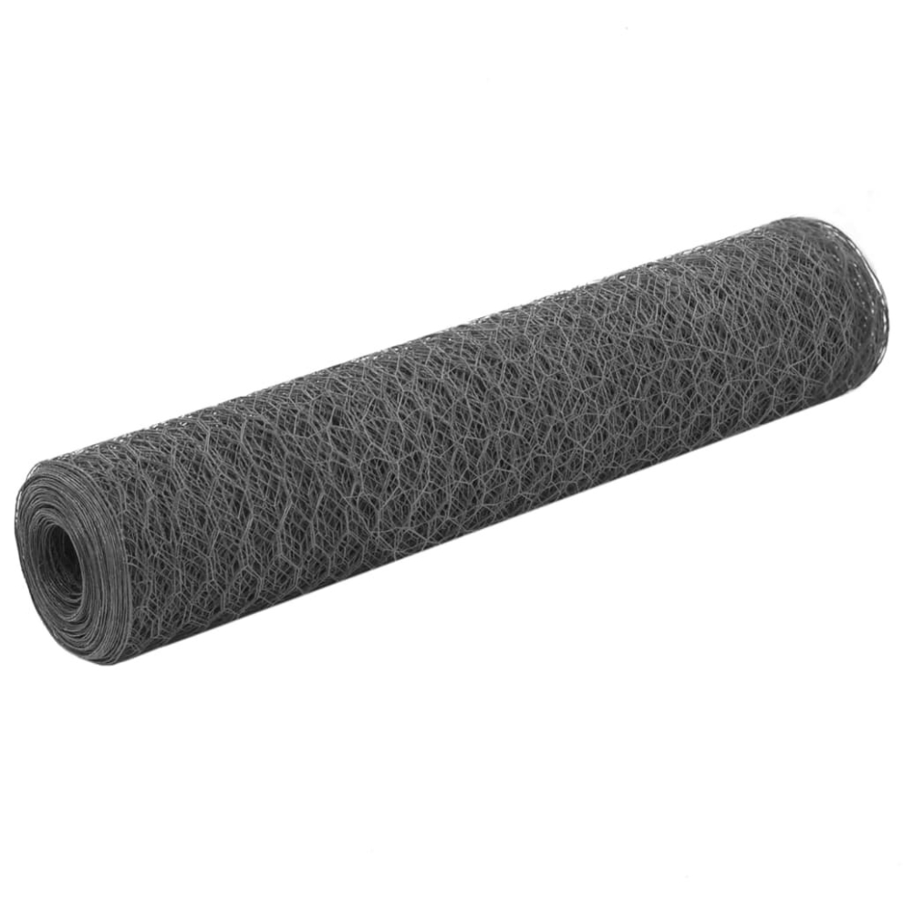 New Vidaxl (, 0.75 M) Chicken Wire Fence With Pvc Coating Wire Mesh Roll Wire Fencing Net Grey