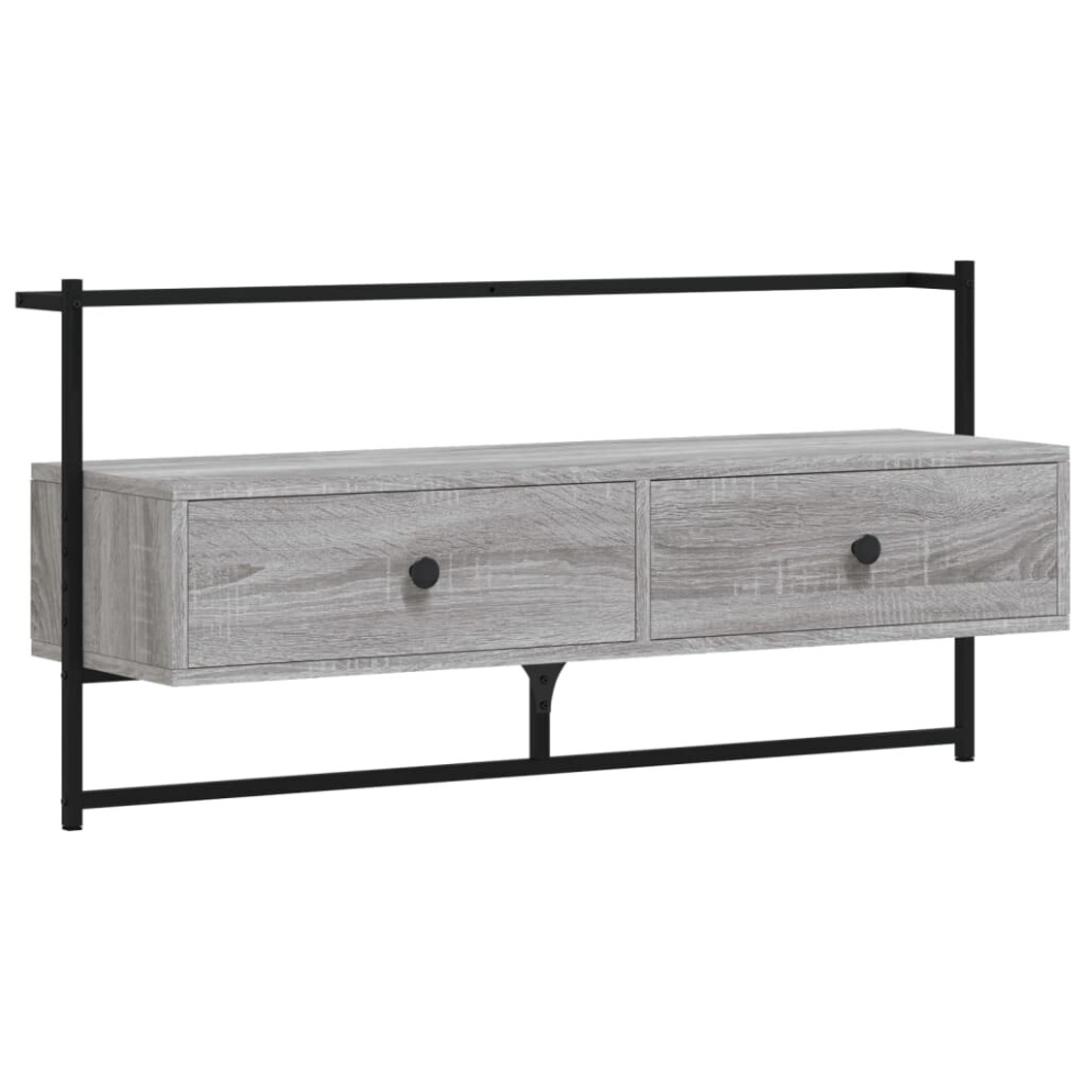 Vidaxl ( Sonoma, 100.5 X 30 X 51 Cm) Tv Cabinet Wall-Mounted Tv Unit Media Cabinet Tv Stand Engineered Wood Grey