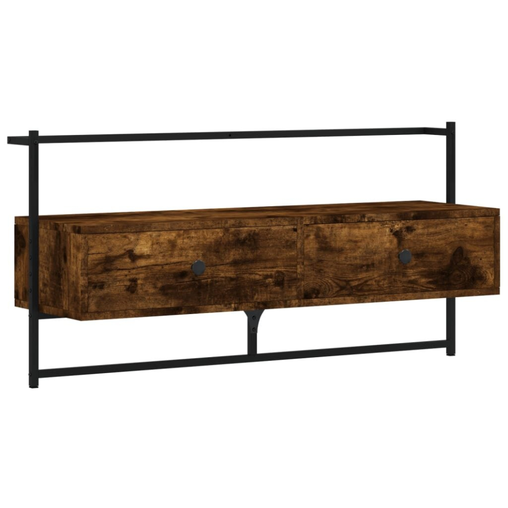 (smoked oak, 100.5 x 30 x 51 cm) vidaXL TV Cabinet Wall-mounted TV Unit TV Stand Sonoma Oak Engineered Wood