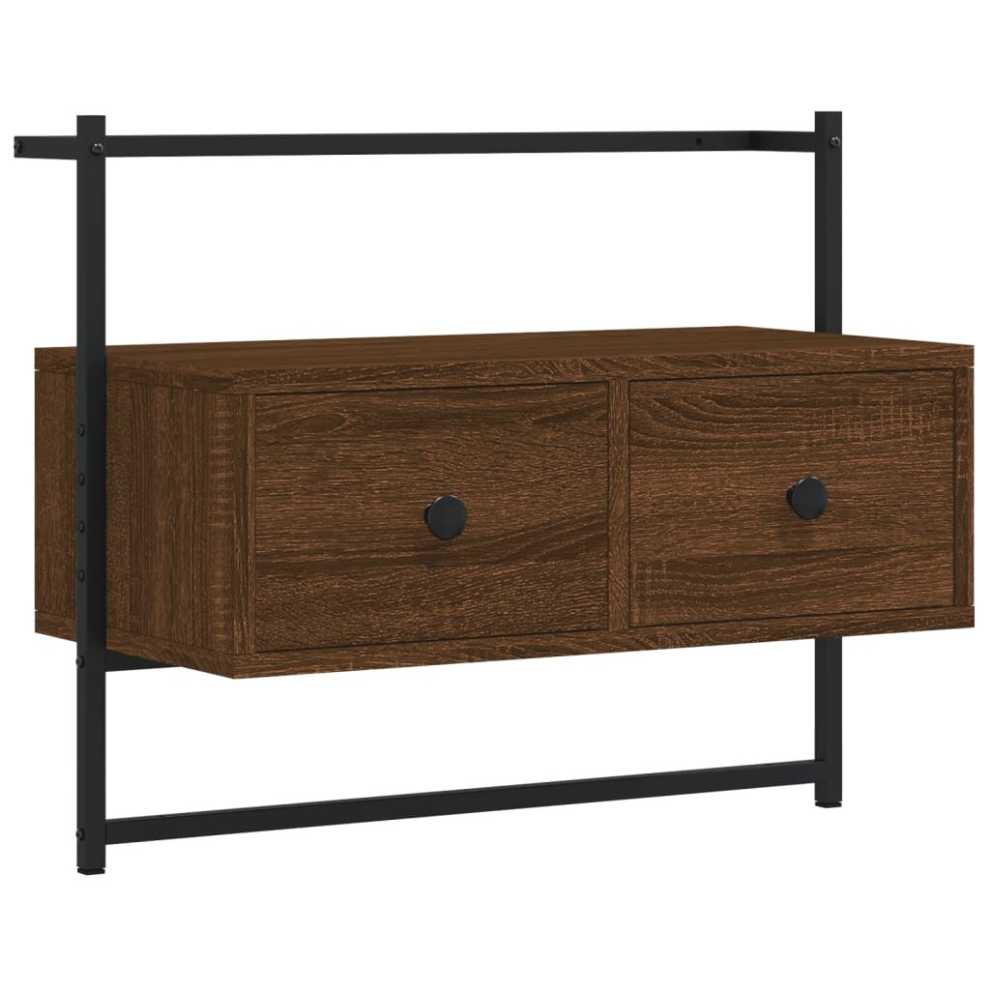 Vidaxl ( Oak, 60.5 X 30 X 51 Cm) Tv Cabinet Wall-Mounted Tv Unit Media Cabinet Tv Stand Engineered Wood Brown
