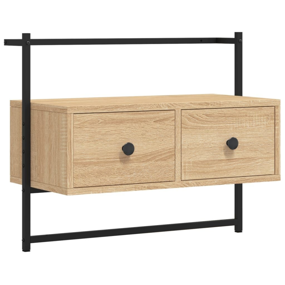 Vidaxl (Sonoma Oak, 60.5 X 30 X 51 Cm) Tv Cabinet Wall-Mounted Tv Unit Media Cabinet Tv Stand Engineered Wood
