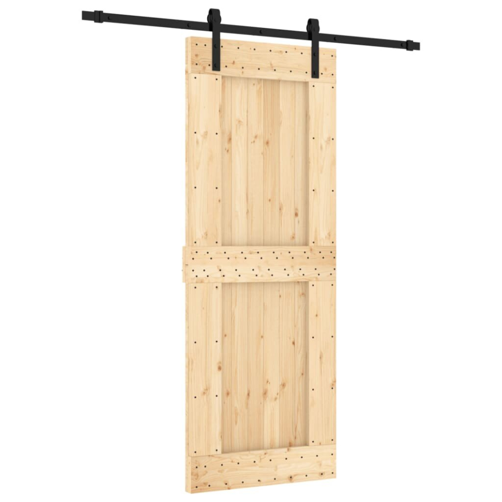 vidaXL Sliding Door Barn Door with Hardware Set Interior Door Solid Wood Pine