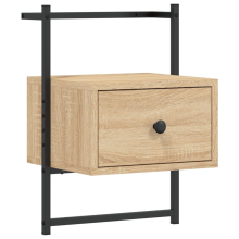 (sonoma oak, 1 pcs) vidaXL Bedside Cabinets Wall-mounted Nightstand Bed Table Engineered Wood