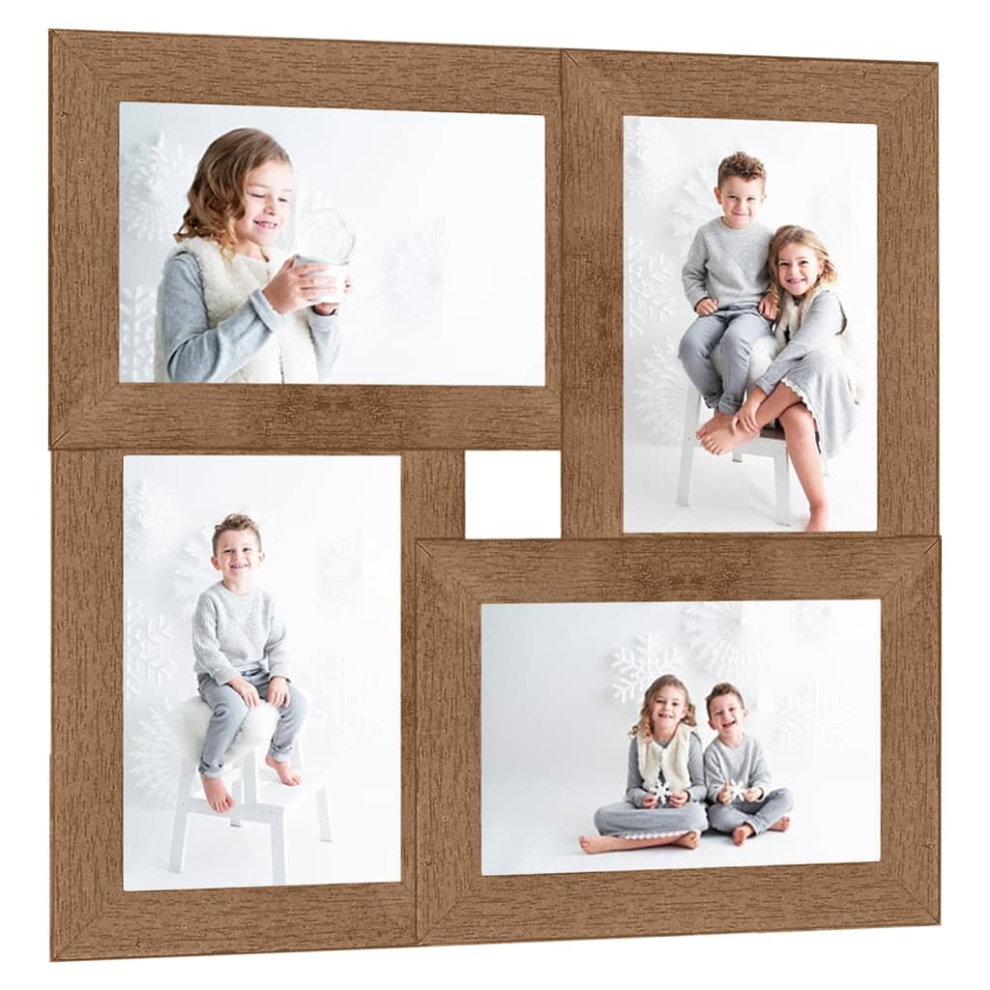 (light brown, 4 x (10 x 15 cm)) vidaXL Collage Photo Frame MDF for 4x(13x18 cm)/4x(10x15 cm) Multi Colours