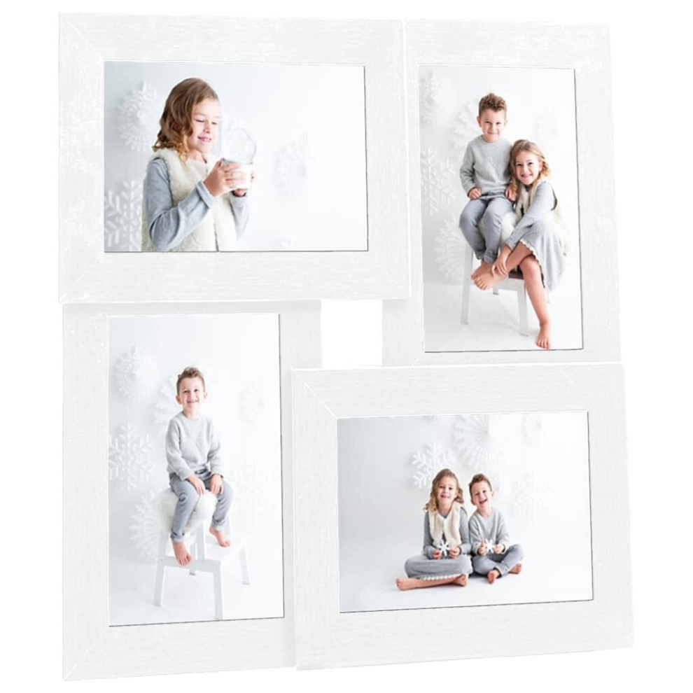 (white, 4 x (10 x 15 cm)) vidaXL Collage Photo Frame MDF for 4x(13x18 cm)/4x(10x15 cm) Multi Colours