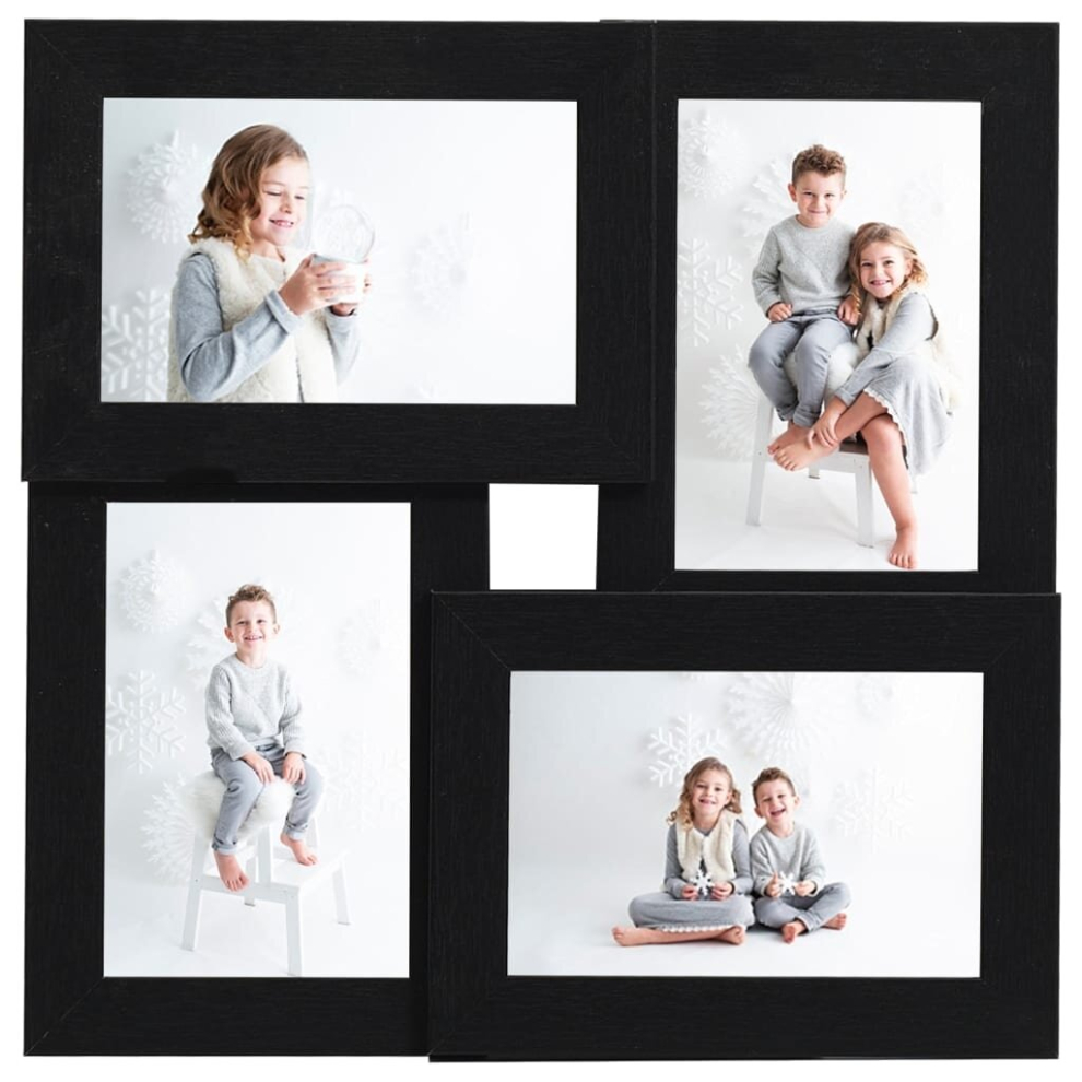 (black, 4 x (13 x 18 cm)) vidaXL Collage Photo Frame MDF for 4x(13x18 cm)/4x(10x15 cm) Multi Colours