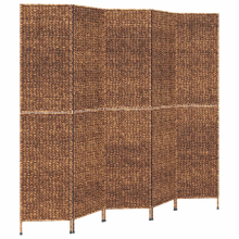 (brown, 205 x 180 cm) vidaXL Room Divider Folding Balcony Privacy Screen 5-Panel Water Hyacinth