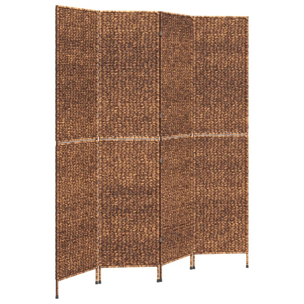 Vidaxl (, 163 X 180 Cm) Room Divider Folding Balcony Privacy Screen 5-Panel Water Hyacinth Brown