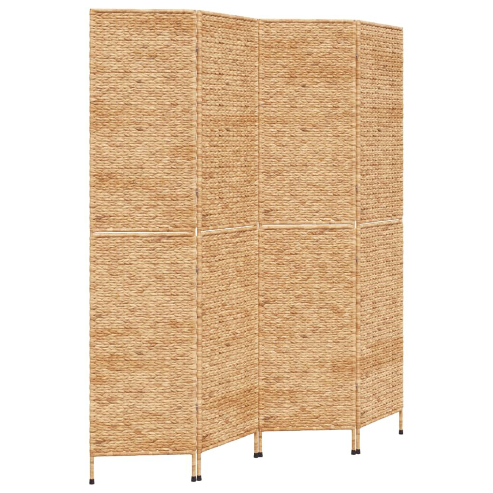 Vidaxl (Light 163 X 180 Cm) Room Divider Folding Balcony Privacy Screen 5-Panel Water Hyacinth Brown