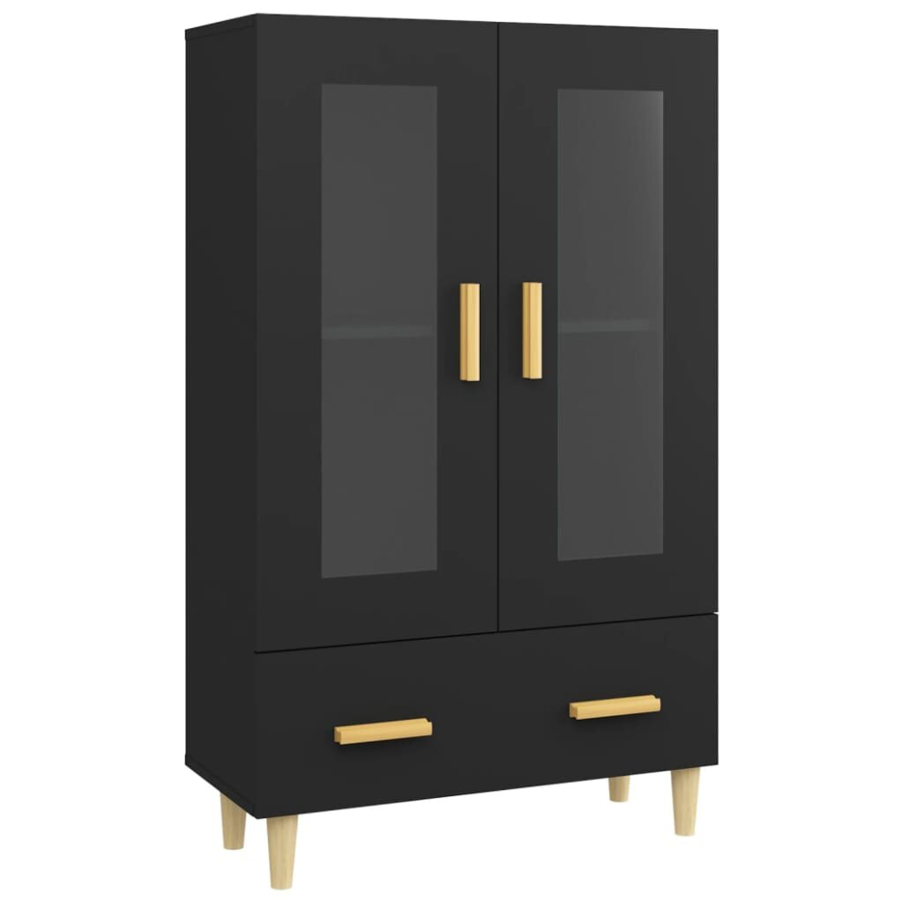 vidaXL Highboard Sideboard Storage Cabinet Side Cabinet Black Engineered Wood