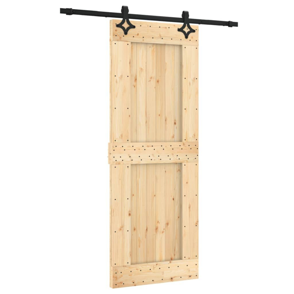 vidaXL Sliding Door Barn Door with Hardware Set Interior Door Solid Wood Pine
