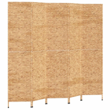 (light brown, 205 x 180 cm) vidaXL Room Divider Folding Balcony Privacy Screen 5-Panel Water Hyacinth