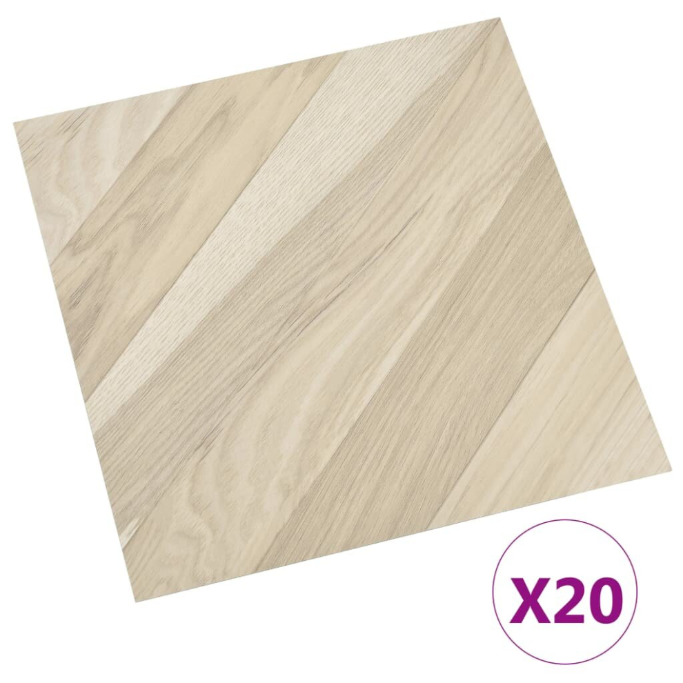 (beige striped) vidaXL 20x Self-adhesive Flooring Planks PVC Laminate Floor Multi Colours