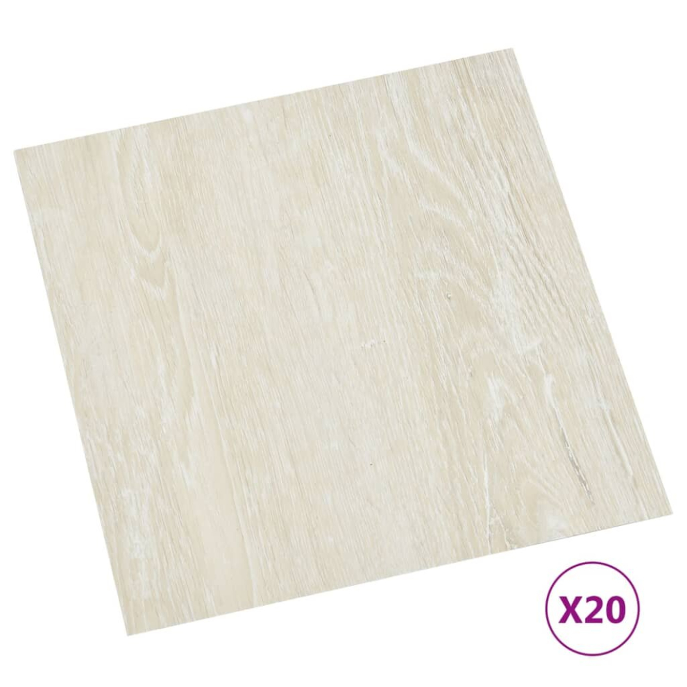 (cream) vidaXL 20x Self-adhesive Flooring Planks PVC Laminate Floor Multi Colours