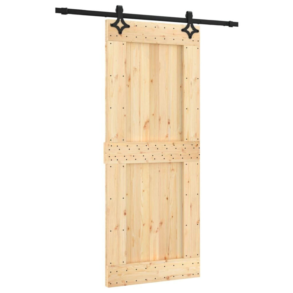 vidaXL Sliding Door Barn Door with Hardware Set Interior Door Solid Wood Pine