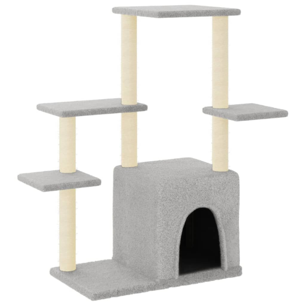 (light grey) vidaXL Cat Tree With Sisal Scratching Posts Cat Scratch Tower Climber Dark Grey