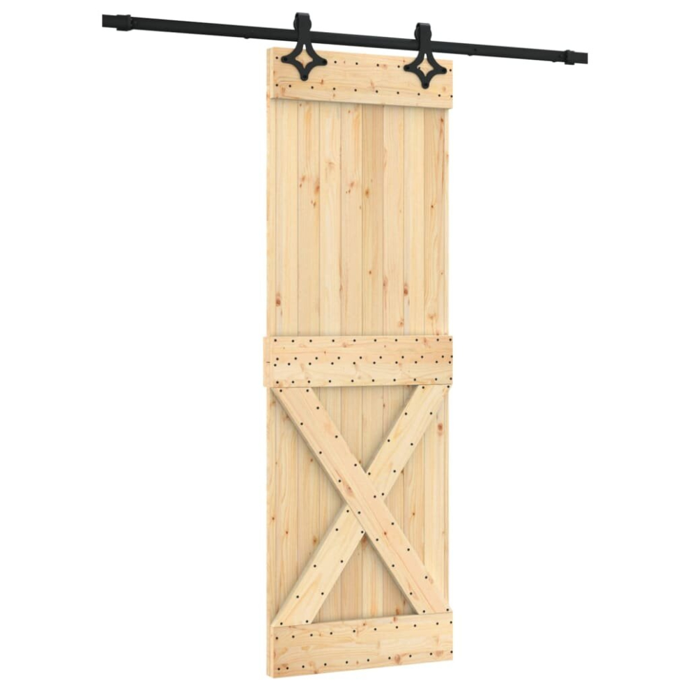 vidaXL Sliding Door with Hardware Set Interior Door Barn Door Solid Wood Pine