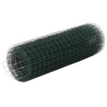 (green, 10 x 0.5 m 19 x 19 mm) vidaXL Chicken Wire Fence Steel with PVC Coating Wire Mesh Roll Wire Fencing