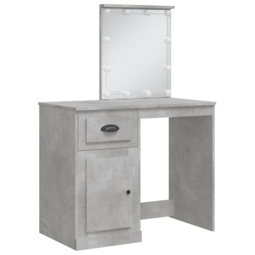 VidaXL (concrete grey) vidaXL Dressing Table with LED Lights Makeup Table Vanity Desk Cosmetic Table 2