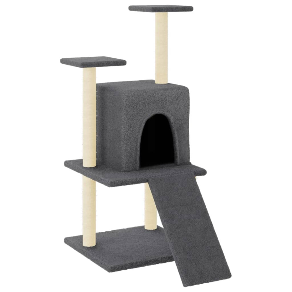 Vidaxl (Dark Grey) Cat Tree Cat Tower With Sisal Scratching Posts Cat Cando Light Grey