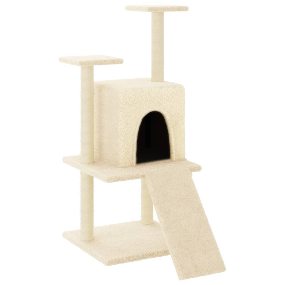 (cream) vidaXL Cat Tree Cat Tower with Sisal Scratching Posts Cat Cando Light Grey