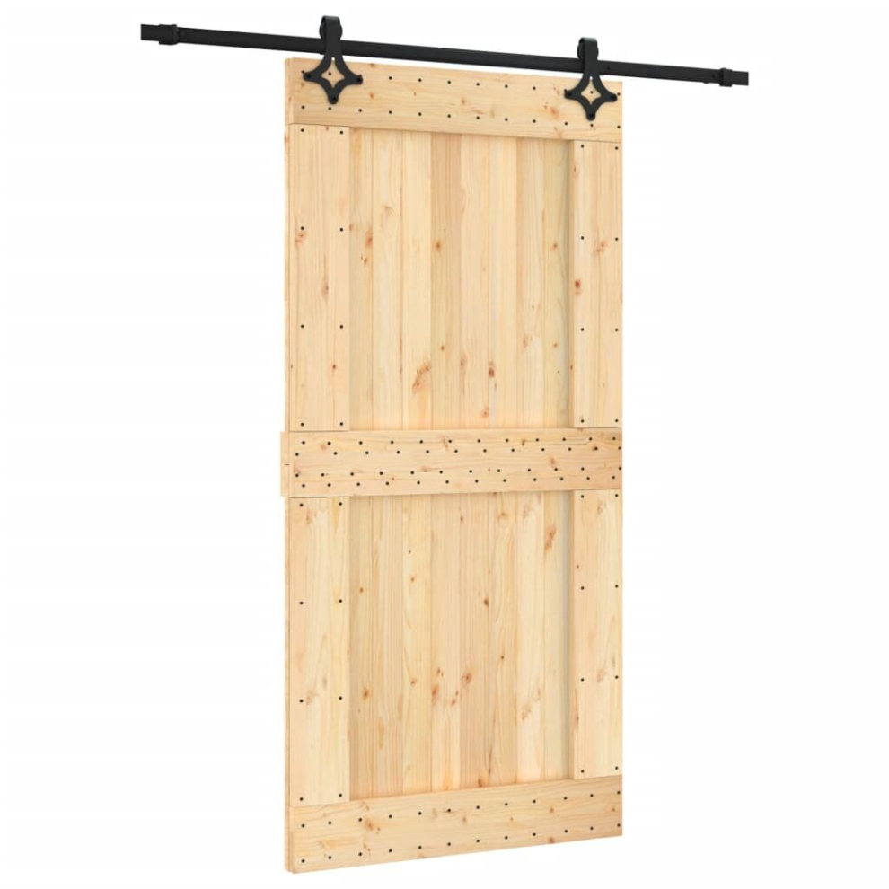 vidaXL Sliding Door with Hardware Set Interior Door Barn Door Solid Wood Pine