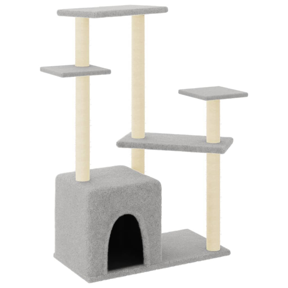 (light grey) vidaXL Cat Tree Cat Tower with Sisal Scratching Posts Cat Cando Light Grey