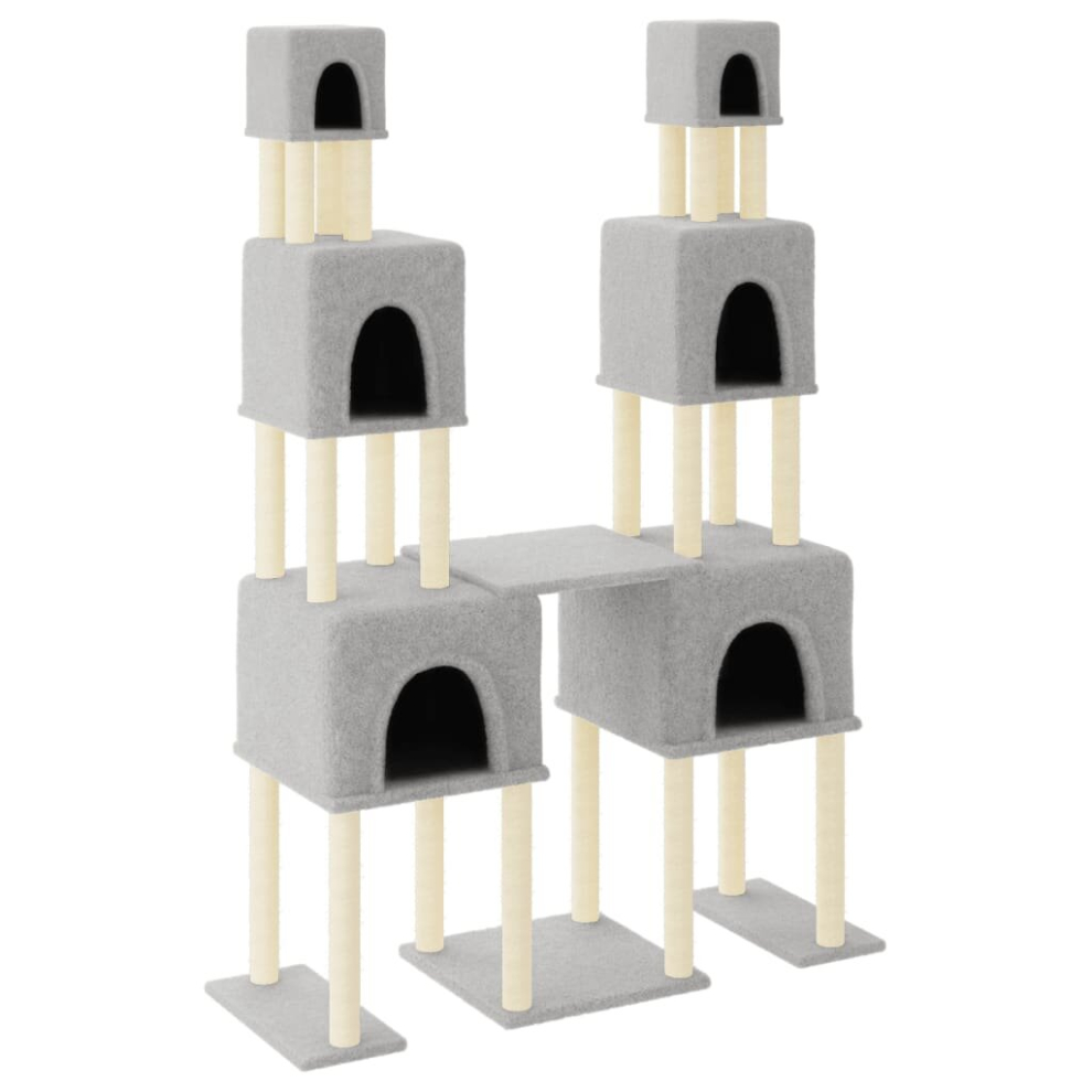 Vidaxl ( ) Cat Tree Cat Tower With Sisal Scratching Posts Activity Centre Light/Grey/Cream