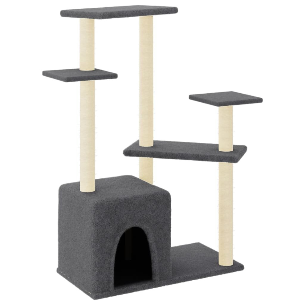 (dark grey) vidaXL Cat Tree Cat Tower with Sisal Scratching Posts Cat Cando Light Grey