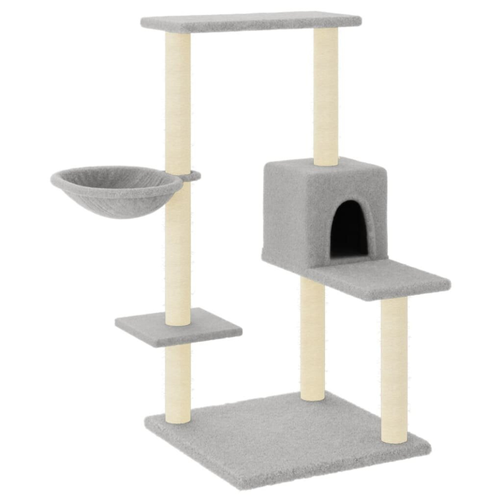 Vidaxl (Light Grey) Cat Tree Cat Tower With Sisal Scratching Posts Activity Centre Cream