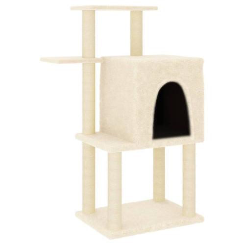 VidaXL (cream) vidaXL Cat Tree with Sisal Scratching Posts Pet Cat Scratch Tower Light Grey