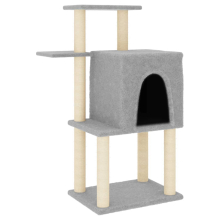 (light grey) vidaXL Cat Tree with Sisal Scratching Posts Pet Cat Scratch Tower Light Grey