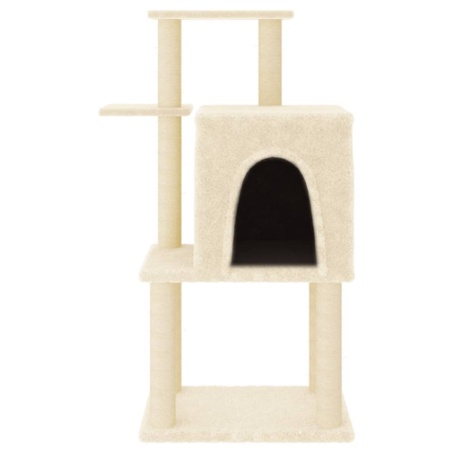 VidaXL (cream) vidaXL Cat Tree with Sisal Scratching Posts Pet Cat Scratch Tower Light Grey 2
